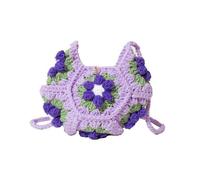 EWUHYFP Sac à bandoulière léger en crochet avec fleurs for femme, idéal for les vacances, voyages, la plage ou tout simplement for l'été(Purple)