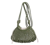 EWUHYFP Sac à Main Ajouré Tissé Petit sac à bandoulière creux cordon de serrage, sacs main et bourses simples d'été décontractés for vacances quotidiennes plage(Green)