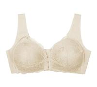 EWUHYFP Soutien-Gorge à Fermeture Avant Soutien-Gorge Push Up en Dentelle avec Fermeture Frontale, sous-vêtements féminins sans Couture, Large bandoulière, Haut Court, Grande Taille(L(34A 34B),Skin)