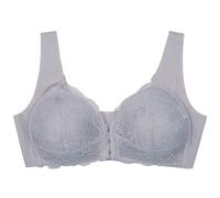 EWUHYFP Soutien-Gorge à Fermeture Avant Soutien-Gorge Push Up en Dentelle avec Fermeture Frontale, sous-vêtements féminins sans Couture, Large bandoulière, Haut Court, Grande Taille(M(32A 32B),Grey)