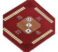 EWUHYFP Tapis De Mahjong Nappe de Poker à Main, Tapis Mahjong, carré Haut Gamme, réduction du Bruit, for Salle Cartes Usage Domestique(Red 78cm Square)