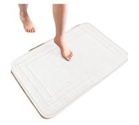 EWUHYFP Tapis de Salle Bain en Mousse à mémoire Forme, Tapis Relief avec pavés, antidérapants, Douche Absorption Rapide l'eau(White,40CMx60CM)