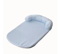 EWUHYFP Tapis Rafraichissant Chien Dog Bed Removable Ice Silk Cooling Pet Mat Ati-Slip Cat with Pillow Fabric Cushion Summer(Blue,M-80x60cm)