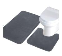 EWUHYFP Tapis Salle de Bain 2PC Striped Bathroom Bibulous Non-Slip Carpet Two-Piece Set, Can Wash Home Decoration(Dark Gray)