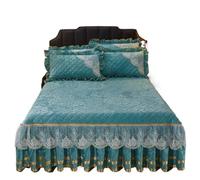 EWUHYFP Winter Coral Fleece Zipper Removable Bedspread King Queen Thicken Velvet Quilted Bed Skirt Not Including Pillowcase(Color 8,Only 2pcs Pillowcase)