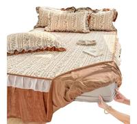 EWUHYFP Winter Milk Fleece Bed Skirt Single Piece Thickened Mattress Cover Non-Slip, No Pillowcase(G,180x200cm 1pcs)