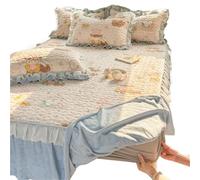 EWUHYFP Winter Milk Fleece Bed Skirt Single Piece Thickened Mattress Cover Non-Slip, No Pillowcase(H,120x200cm 1pcs)