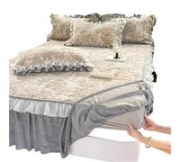 EWUHYFP Winter Milk Fleece Bed Skirt Single Piece Thickened Mattress Cover Non-Slip, No Pillowcase(K,150x200cm 1pcs)