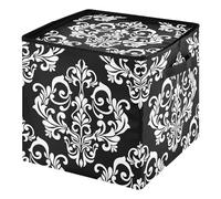 Ewusp Boîte de rangement baroque noire pour boules de Noël avec fermeture éclair et séparateurs réglables pour 64 décorations de Noël