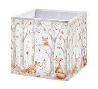 Ewusp Boîte de rangement pliable en forme de renard mignon - 28 x 28 cm - Panier de rangement pour jouets de chien - Panier pour bébé - Pour chambre d'enfant, chambre à coucher, bureau