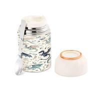 Ewusp Bouteille alimentaire en forme de dragon mignon pour adultes - 500 ml - En acier inoxydable - Double paroi - Isotherme sous vide - Avec cuillère pliable - Sans BPA - Anti-fuite