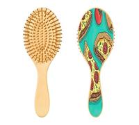 Ewusp Brosse à cheveux démêlante à pizza pour homme et femme - Antistatique et démêlante - Brosse à cheveux humides et secs pour cheveux bouclés, épais, ondulés et fins