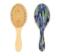 Ewusp Brosse à cheveux démêlante aquarelle myrtilles pour homme et femme - Antistatique et démêlante - Brosse à cheveux humides et secs pour cheveux bouclés, épais, ondulés et fins
