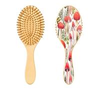 Ewusp Brosse à cheveux démêlante en forme de champignons aquarelle pour homme et femme, antistatique, démêlante, brosse à cheveux humides et secs pour cheveux bouclés, épais, ondulés et fins