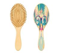 Ewusp Brosse à cheveux démêlante en forme de chats mignons pour homme et femme, antistatique, démêlante, brosse à cheveux humides et secs pour cheveux bouclés, épais, ondulés et fins