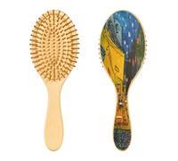 Ewusp Brosse à cheveux démêlante en microfibre café pour homme et femme, antistatique, démêlante, brosse à cheveux humides et secs pour cheveux bouclés, épais, ondulés, fins