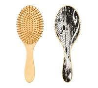 Ewusp Brosse à cheveux démêlante noire avec notes de musique pour homme et femme, antistatique, démêlante, brosse à cheveux humides et secs pour cheveux bouclés, épais, ondulés et fins