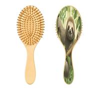 Ewusp Brosse à cheveux démêlante Sloth on The Branch pour homme et femme, antistatique, démêlante, brosse à cheveux humides et secs pour types de cheveux bouclés, épais, ondulés et fins