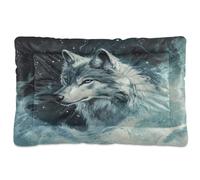 Ewusp Cool Wolf Lit apaisant pour chiens de petite, moyenne et grande taille - Matelas lavable doux et confortable avec fond antidérapant - 91 x 60 x 6 cm