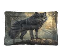 Ewusp Cool Wolf Lit apaisant pour chiens de petite, moyenne et grande taille - Matelas lavable doux et confortable avec fond antidérapant - 91 x 60 x 6 cm