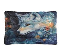 Ewusp Cool Wolf Lit apaisant pour chiens de petite, moyenne et grande taille - Matelas lavable doux et confortable avec fond antidérapant - 60 x 46 x 4,5 cm
