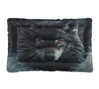 Ewusp Cool Wolf Lit apaisant pour chiens de petite, moyenne et grande taille - Matelas lavable doux et confortable avec fond antidérapant - 91 x 60 x 6 cm