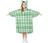 Ewusp Couverture à capuche en flanelle avec poche pour enfants Motif vichy vert, a, S