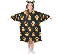Ewusp Couverture à capuche portable en flanelle avec poche pour enfants Motif patte de chien, a, M
