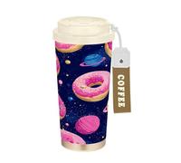 Ewusp Donuts Tasse à café isotherme en acier inoxydable sans BPA réutilisable à double paroi 500 ml