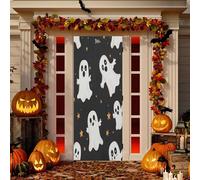 Ewusp Halloween Boo Door Cove Halloween Door Decorations Holiday Backdrop Banner for Indoor Outdoor Home Decor 90 x 205 cm