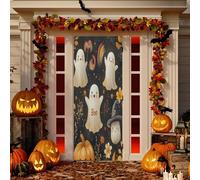 Ewusp Halloween Boo Door Cove Halloween Door Decorations Holiday Backdrop Banner for Indoor Outdoor Home Decor 82 x 205 cm