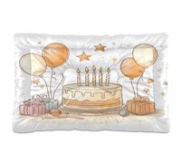 Ewusp Happy Birthday Lit apaisant pour chien de petite, moyenne et grande taille - Matelas lavable doux et confortable avec fond antidérapant - 60 x 46 x 4,5 cm