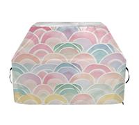 Ewusp Housse de barbecue à gaz aquarelle arc-en-ciel universelle très résistante et imperméable avec sangles réglables, résistante à la décoloration et aux UV