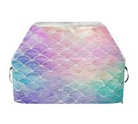 Ewusp Housse de barbecue à motif écailles de sirène arc-en-ciel pour extérieur - Housse universelle très résistante et imperméable avec sangles réglables - Résistante à la décoloration et aux UV