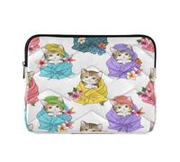Ewusp Housse de protection imperméable et résistante aux chocs pour ordinateur portable 14" Motif chats mignons 34 x 26 x 2 cm