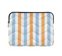 Ewusp Housse de protection imperméable et résistante aux chocs pour ordinateur portable 14" Motif rayures aquarelle 34 x 26 x 2 cm