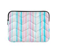 Ewusp Housse de protection imperméable et résistante aux chocs pour ordinateur portable 14" Motif rayures aquarelle 34 x 26 x 2 cm