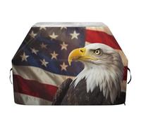 Ewusp Housse de protection universelle pour barbecue à gaz avec sangles réglables, résistante à la décoloration et aux UV Motif drapeau américain Falcon
