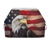 Ewusp Housse de protection universelle pour barbecue à gaz avec sangles réglables, résistante à la décoloration et aux UV Motif drapeau américain Falcon