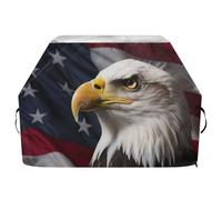 Ewusp Housse de protection universelle pour barbecue à gaz avec sangles réglables, résistante à la décoloration et aux UV Motif drapeau américain Falcon