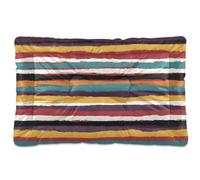 Ewusp Lit apaisant à rayures audacieuses pour chiens de petite, moyenne et grande taille - Matelas lavable doux et confortable avec fond antidérapant - 60 x 46 x 4,5 cm