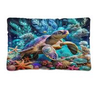 Ewusp Lit apaisant en forme de tortue mignonne pour chiens de petite, moyenne et grande taille - Matelas lavable doux et confortable avec fond antidérapant - 60 x 46 x 4,5 cm