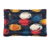 Ewusp Lit apaisant pour chien de petite, moyenne et grande taille - Motif cercles colorés - Lavable - Doux et confortable - Avec fond antidérapant - 91 x 60 x 6 cm
