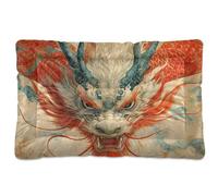 Ewusp Lit apaisant pour chien de petite, moyenne et grande taille - Motif dragon chinois - Lavable - Doux et confortable - Avec fond antidérapant - 60 x 46 x 4,5 cm
