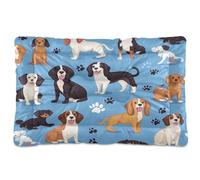 Ewusp Lit apaisant pour chiens mignons pour chiens de petite, moyenne et grande taille - Lavable - Doux et confortable - Avec fond antidérapant - 60 x 46 x 4,5 cm