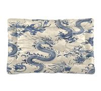 Ewusp Lit doux et confortable pour chien de petite, moyenne et grande taille avec fond antidérapant, motif dragon mignon, 60 x 46 x 4,5 cm