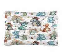 Ewusp Lit doux et confortable pour chiens de petite, moyenne et grande taille avec fond antidérapant, motif dragon mignon, 60 x 46 x 4,5 cm