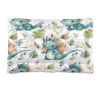 Ewusp Lit doux et confortable pour chiens de petite, moyenne et grande taille avec fond antidérapant, motif dragon mignon, 60 x 46 x 4,5 cm