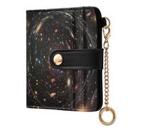 Ewusp Milky Way - Portefeuille compact à deux volets pour femme en cuir synthétique avec blocage RFID, poche zippée pour pièces de monnaie et fenêtre pour carte d'identité