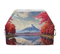 Ewusp Mount Fuji Housse de protection universelle pour barbecue à gaz avec sangles réglables, résistante à la décoloration et aux UV